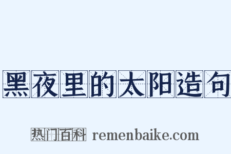 黑夜里的太阳造句是什么意思的图片